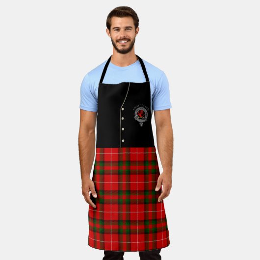 Tablier Stuart de Bute Clan Badge & Tartan Kilt Apron (Porté)