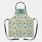 Tablier Stunning Green Luxury Pearl Floral Kitchen  (Recto)