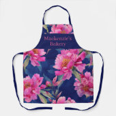 Tablier Stunning Pink Floral Bloom Personalized (Recto)