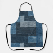 Tablier Style années 70 bleu Jean Plaid (Recto)