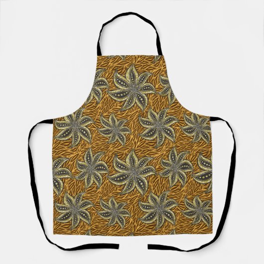 Tablier Style Batik Floral Abstrait africain (Recto)