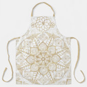 Tablier Style Boho Blanc Or Mandala Floral (Recto)