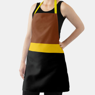 Tablier Style de bloc de couleur Brown jaune