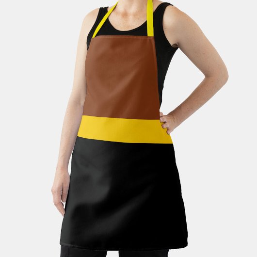 Tablier Style de bloc de couleur Brown jaune