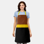 Tablier Style de bloc de couleur Brown jaune (Porté)
