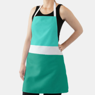 Tablier Style de bloc de couleur Turquoise blanc turquoise