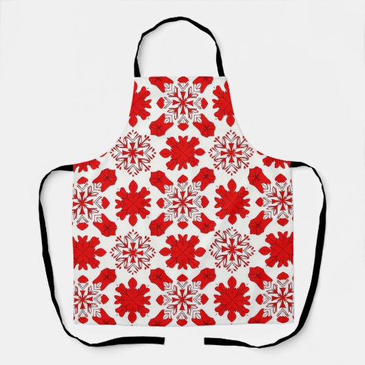 Tablier 🌸 Style de maison confortable flocon de neige rou (Recto)