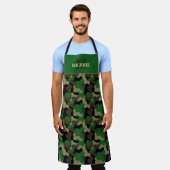 Tablier Style de monogramme de grill camouflage vert (Porté)