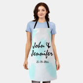 Tablier style de texte minimal simple blanc mariage cœur b (Porté)