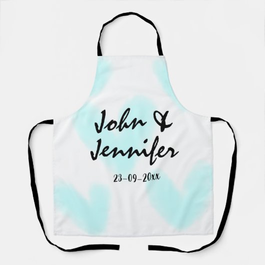 Tablier style de texte minimal simple blanc mariage cœur b (Recto)