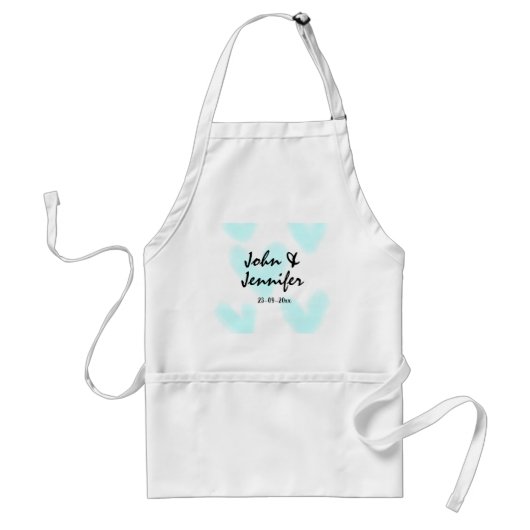 Tablier style de texte minimal simple blanc mariage cœur b (Devant)