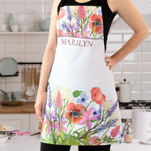 Tablier Style floral élégant - Cadeau personnalisé de fête