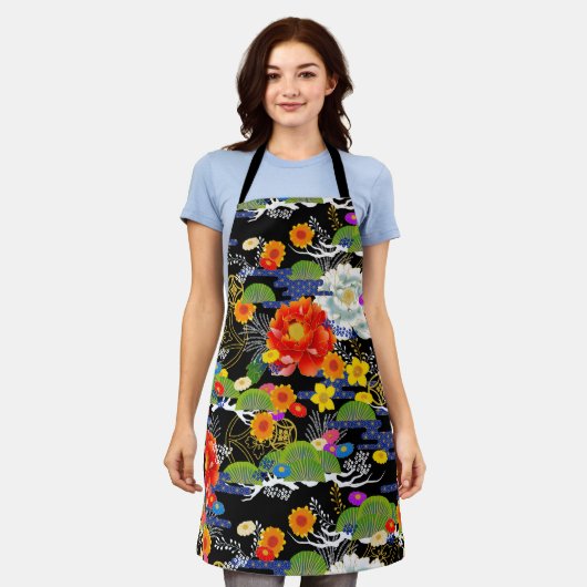 Tablier Style japonais yuzen (Porté)