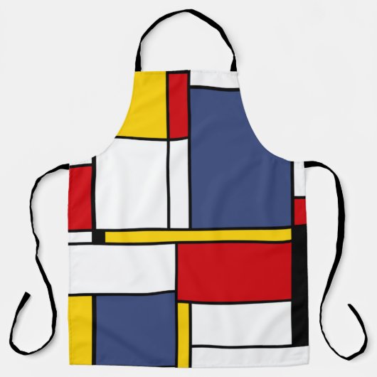 Tablier Style Mondrian Design d'art Abstrait moderne (Recto)