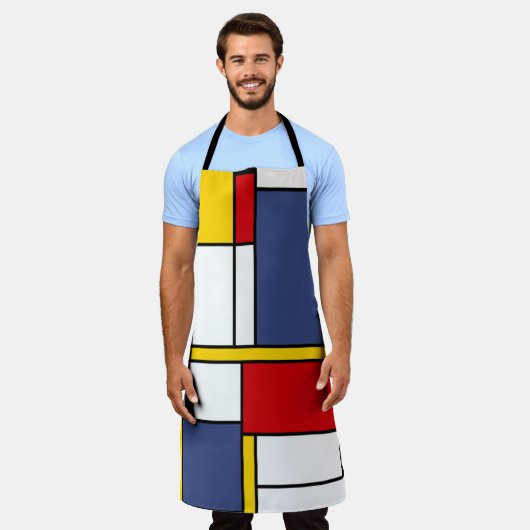 Tablier Style Mondrian Design d'art Abstrait moderne (Porté)
