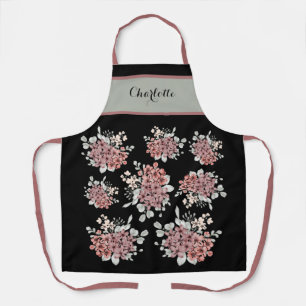 Tablier Style Pays Pink Field Flower Bouquet Apron