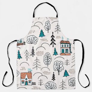 Tablier Style scandinave Maisons Motif forestier