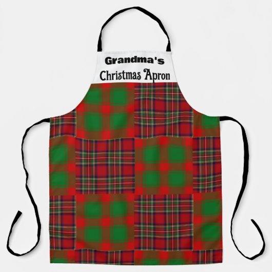 Tablier Style Tartan Plaid Rustique Classique Design Noël (Recto)