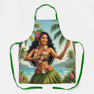 Tablier Style Vintage Fille Hula Hawaïen Voyage