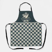 Tablier Stylish Blue & Cream Tartan – Perfect for Cooking (Recto)