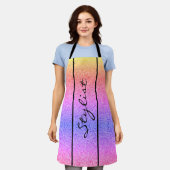 Tablier Styliste des cheveux mignons Script Rainbow Partie (Porté)