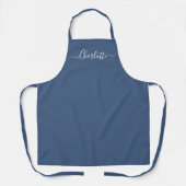 Tablier Stylo bleu personnalisé nom simple élégant (Recto)