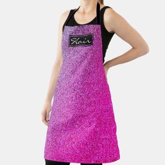 Tablier Stylo Parties scintillant moderne Pink Purple Ombr (Insitu)