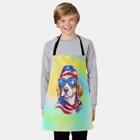 Tablier Sublimation de chien du 4 juillet-66361 (Porté)