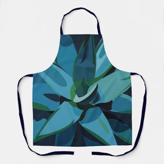 Tablier Succulentes Agave Bleu Cactus Succulentes (Recto)