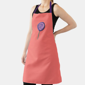 Tablier Sucette violette torsadée avec du rose