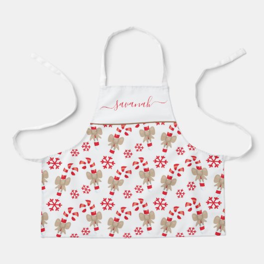 Tablier Sucre de canne de Noël Red Kid Apron (Recto)