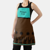 Tablier Sud-Ouest Turquoise Brown Restaurant Apron (Insitu)