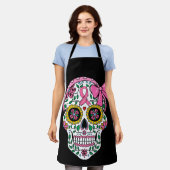 Tablier Sugar Skull Pink Ribbon Calavera Breast Cancer (Porté)