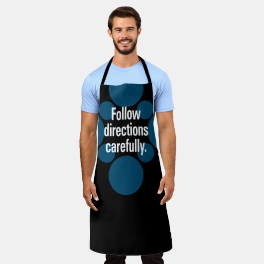 Tablier Suivre les instructions avec soin Blanc Turquoise (Porté)