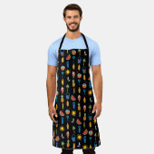 Tablier Summer icons seamless vintage pattern black. Repea (Porté)