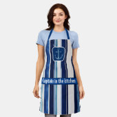 Tablier Summer Navy Blue Popular Boat Stripes Collection (Porté)