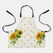 Tablier Sunflower Bee Hive Honeycomb Golden Honey Apron (Recto)
