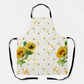 Tablier Sunflower Bee Hive Honeycomb Golden Honey Apron (Recto)