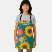 Tablier Sunflower Retro Coloré Motif personnalisé (Insitu)
