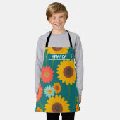 Tablier Sunflower Retro Coloré Motif personnalisé (Porté)