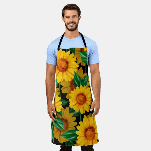 Tablier Sunflower seamless pattern. Background with yellow (Porté)