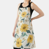 Tablier Sunflower seamless pattern. Yellow daisy on off wh (Insitu)