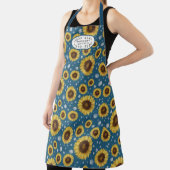 Tablier Sunflowers Blue Rustic Farm House Nom de la cuisin (Insitu)