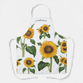 Tablier Sunflowers Botanical Foliage Nom de la végétation (Recto)