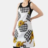 Tablier Sunflowers Plaid Citrouille sans couture motif. Fa (Insitu)