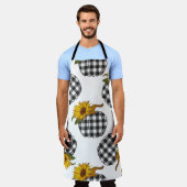 Tablier Sunflowers Plaid Citrouille sans couture motif. Fa (Porté)