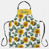 Tablier Sunflowers with Eucalyptus Leaves Pattern Custom (Recto)