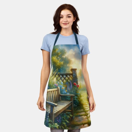 Tablier Sunlit Garden Pathway Gate Scene (Porté)