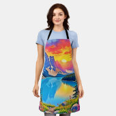 Tablier Sunset Mountain Lake Majesty Art (Porté)