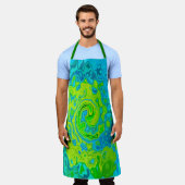 Tablier Super Chartreuse et Aquamarine Liquide Swirl (Porté)